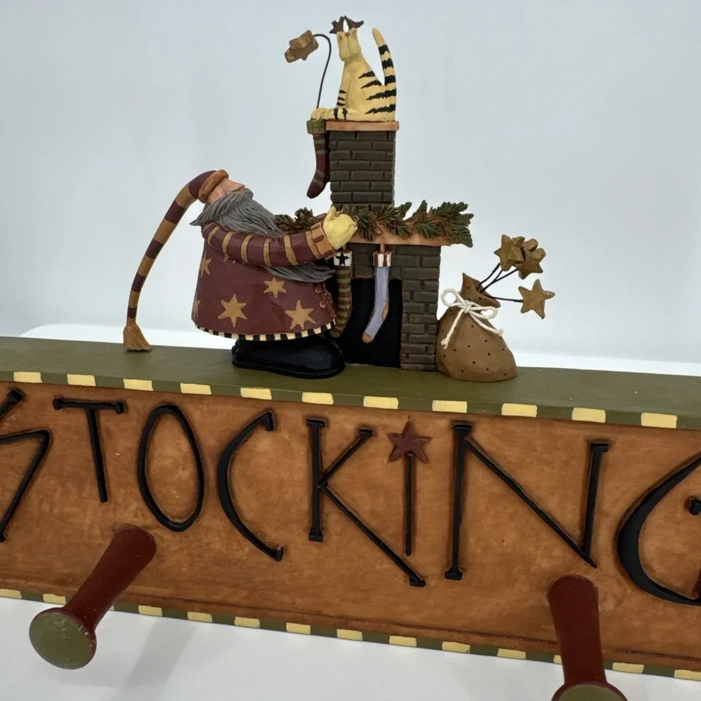 Williraye Studio Collectible folk art Wall Plaque Christmas Stockings WW2527